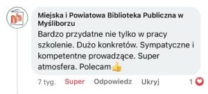 Komentarz uczestnika - Nowoczesny Marketing i Innowacje Technologiczne w Bibliotece: Rewolucja Wiedzy w Zachodniopomorskich Bibliotekach!