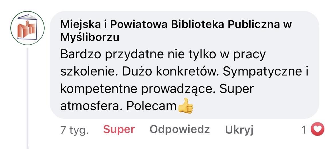 Komentarz uczestnika - Nowoczesny Marketing i Innowacje Technologiczne w Bibliotece: Rewolucja Wiedzy w Zachodniopomorskich Bibliotekach!