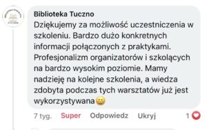 Komentarz uczestnika - Nowoczesny Marketing i Innowacje Technologiczne w Bibliotece: Rewolucja Wiedzy w Zachodniopomorskich Bibliotekach!